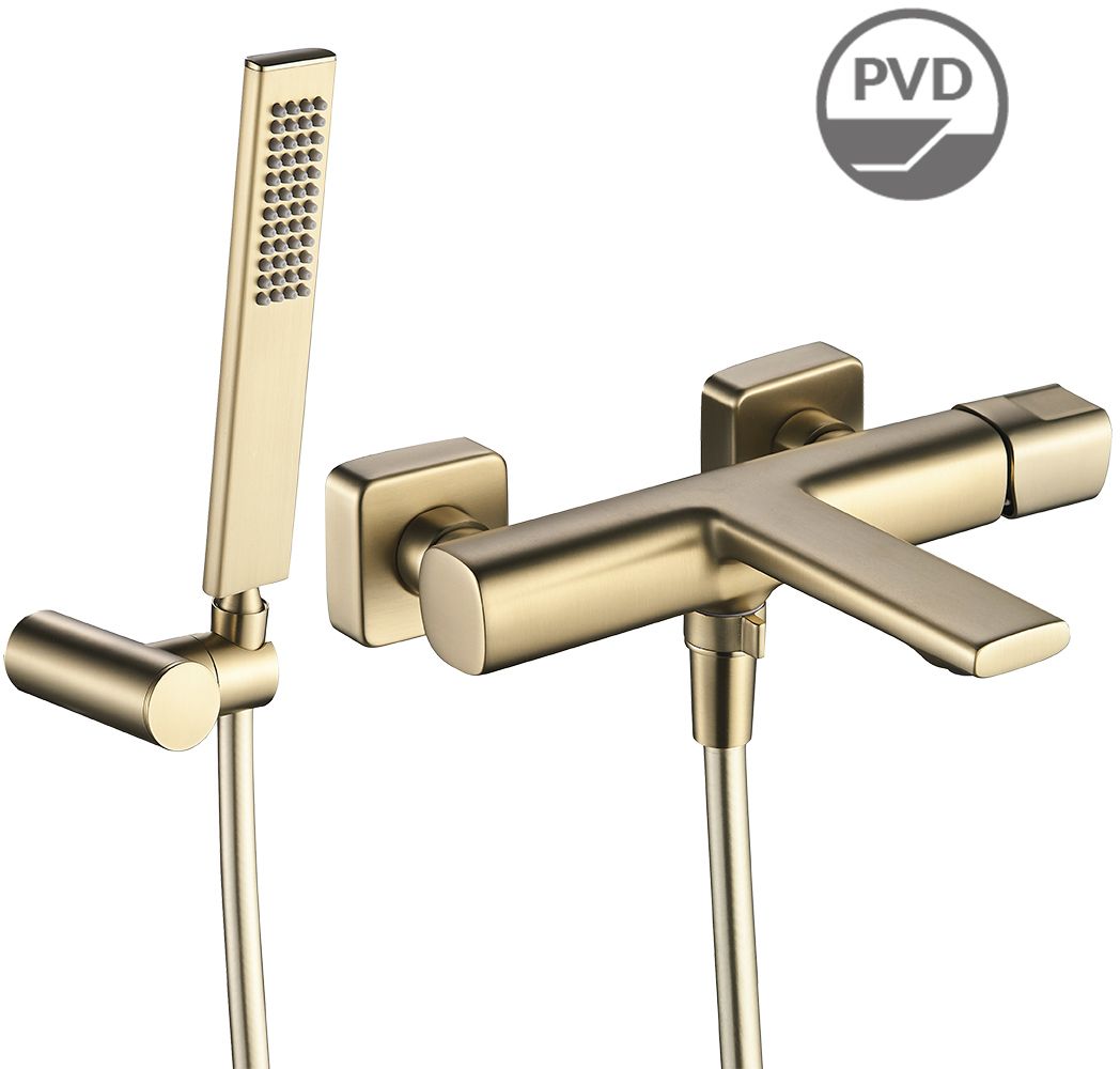 Laveo Tores grifo de bañera y ducha a pared oro BVT_G11D