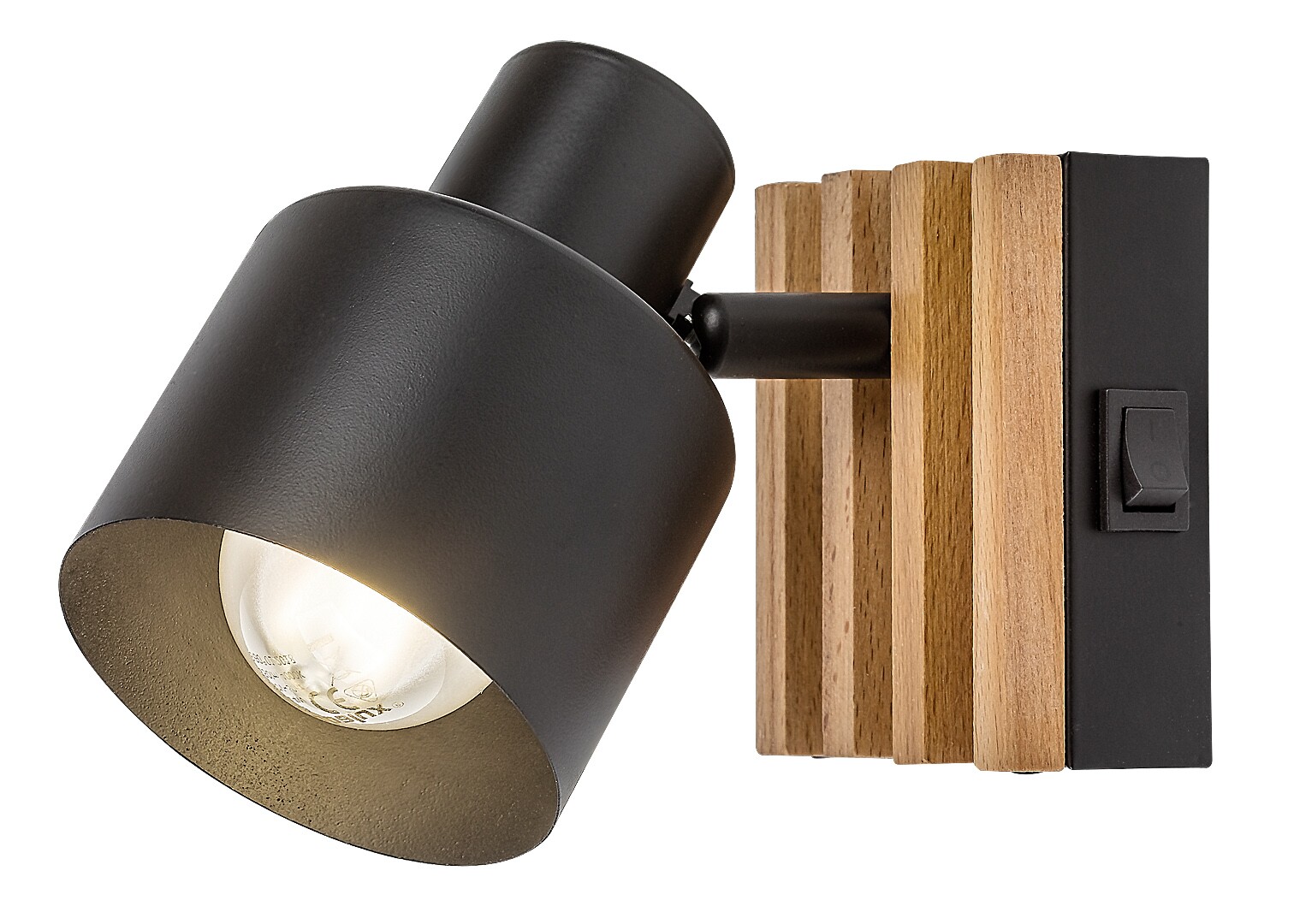 Rabalux Noxelle lámpara de pared 1x10 W negro-madera 73420