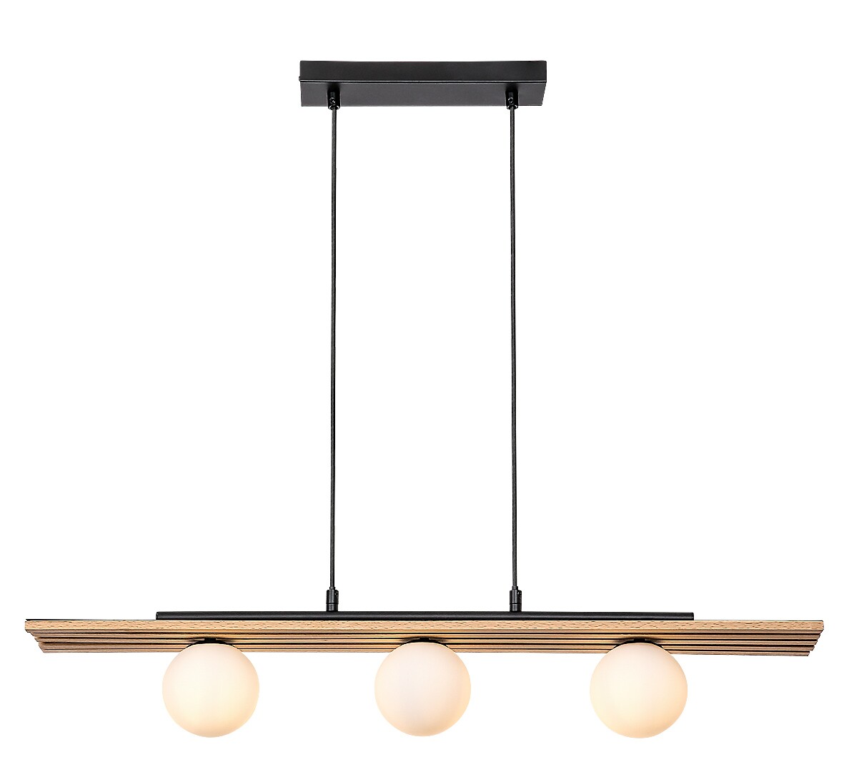Rabalux Noxelle lámpara colgante 3x5 W negro-madera 72421