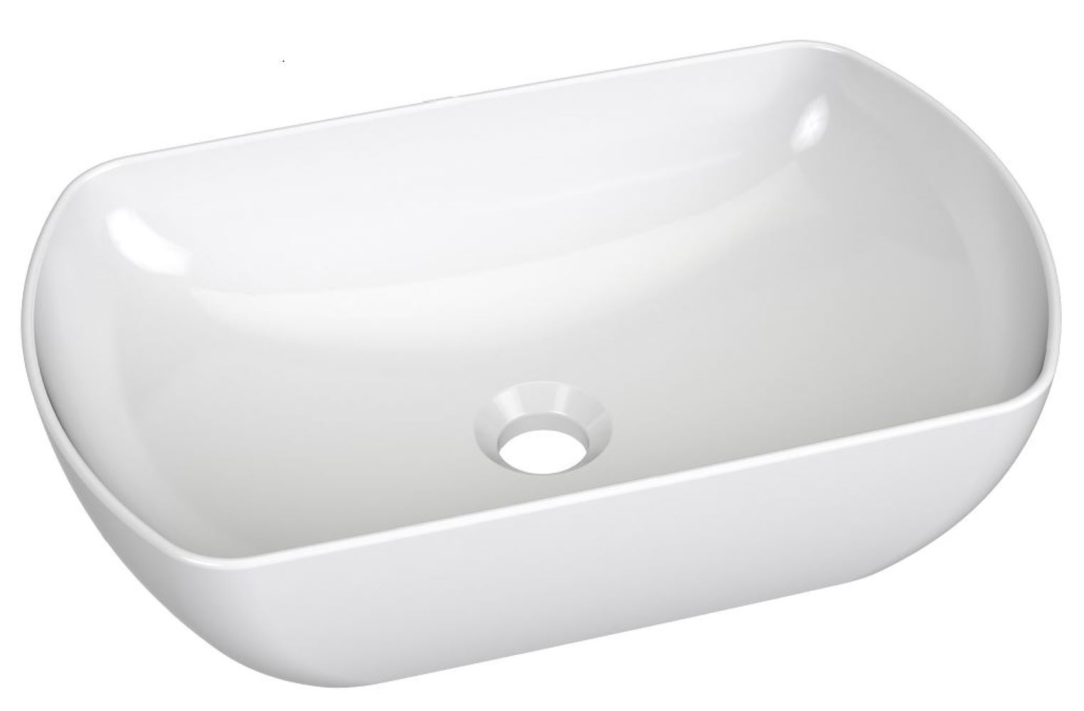 Ravak Uni lavabo 50x31 cm oval sobre encimera blanco brillante XJX01150004