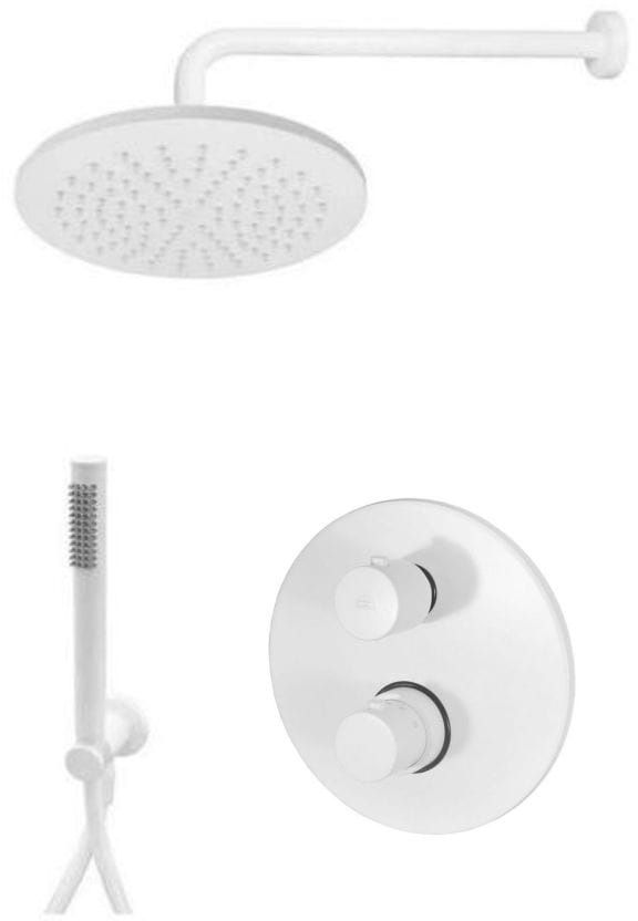 Paffoni Light conjunto de ducha empotrado con rociador con efecto lluvia blanco LIQ018ZSC2EBO