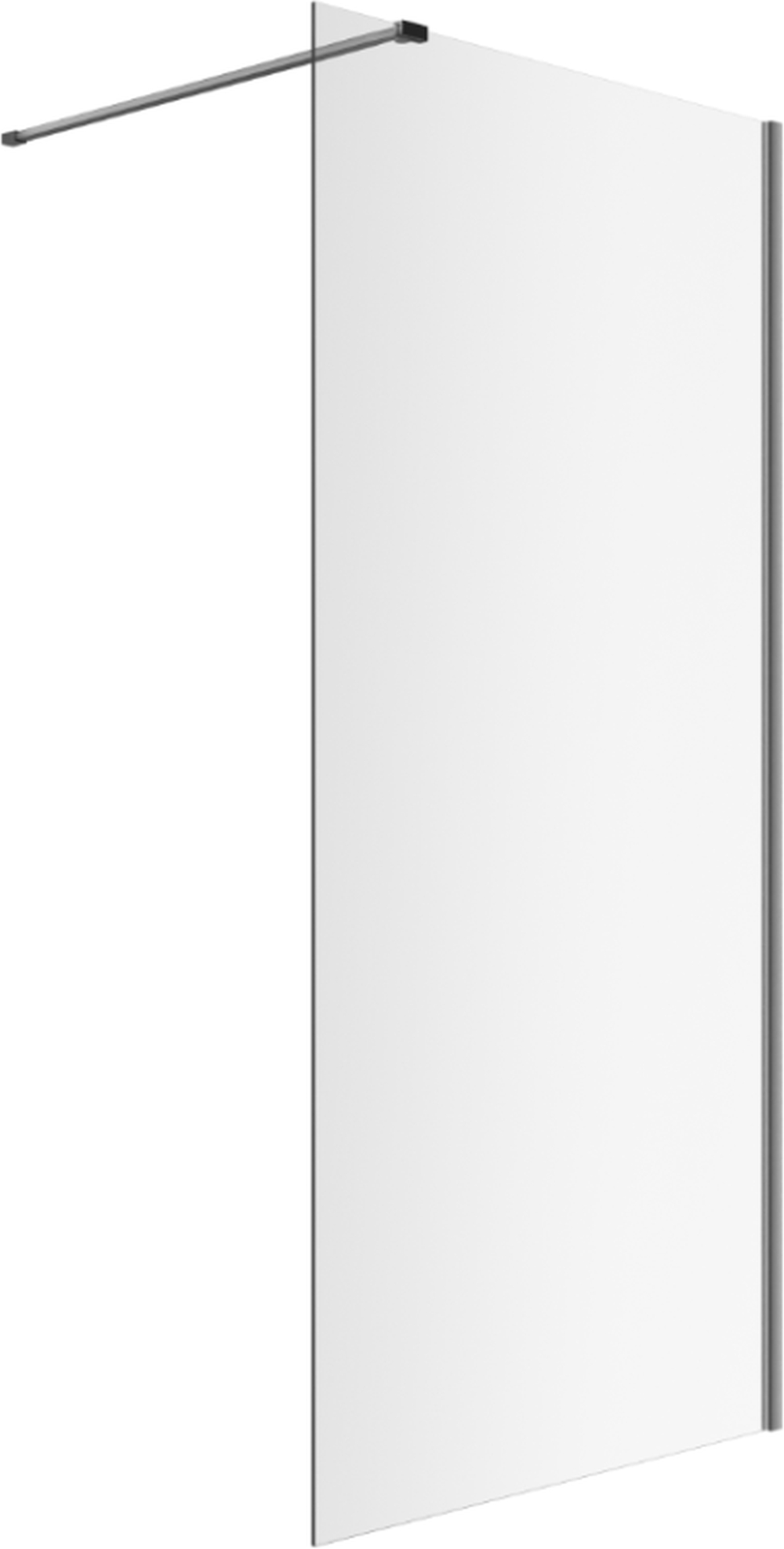 Excellent Vidoq mampara de ducha walk-in 90 cm grafito cepillado/vidrio transparente KAEX.1506.900.LP.AB