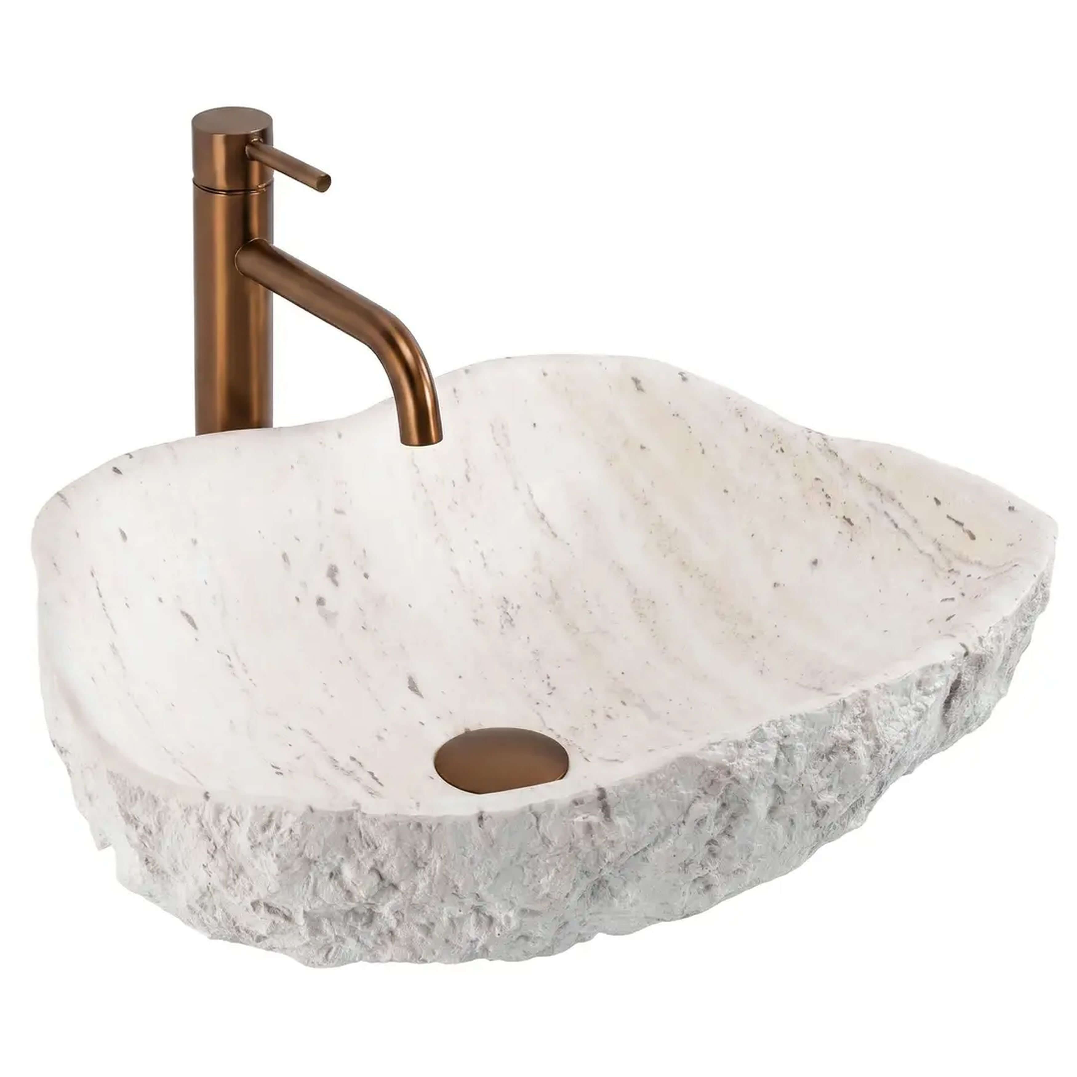 Rea Isla lavabo 49x37 cm sobre encimera blanco-gris/piedra-marrón/beige mate REA-U0642