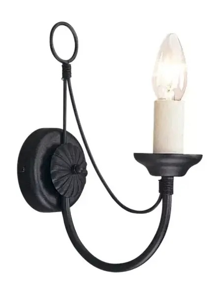 Elstead Lighting Carisbrooke lámpara de pared 1x60 W negro CB1-BLACK