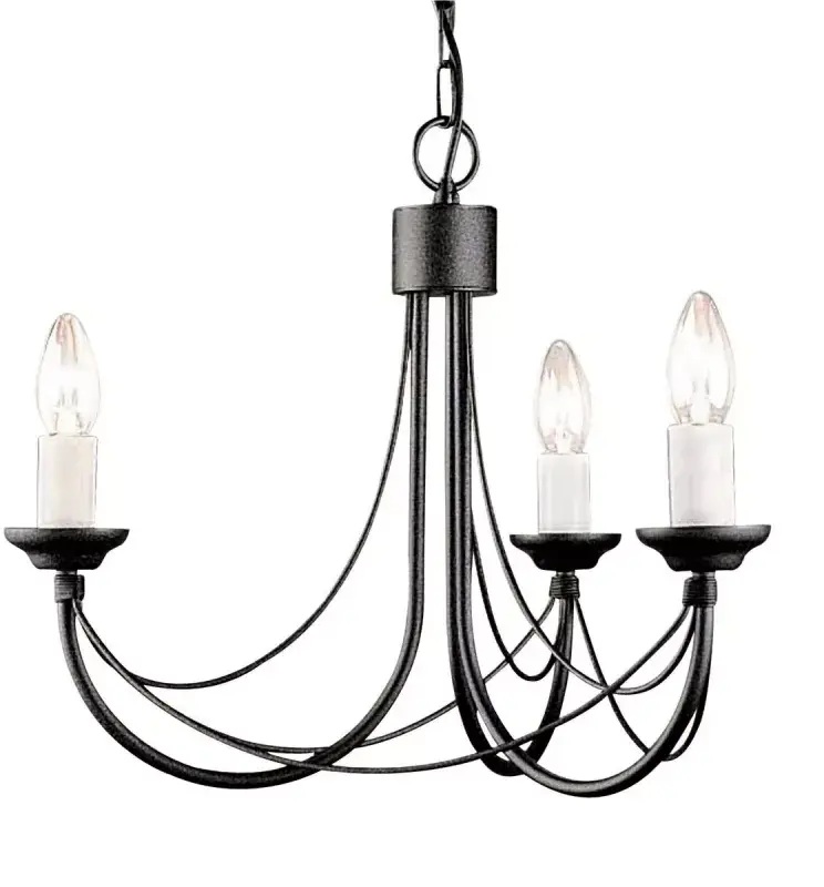 Elstead Lighting Carisbrooke lámpara colgante 3x60 W negro CB3-BLACK