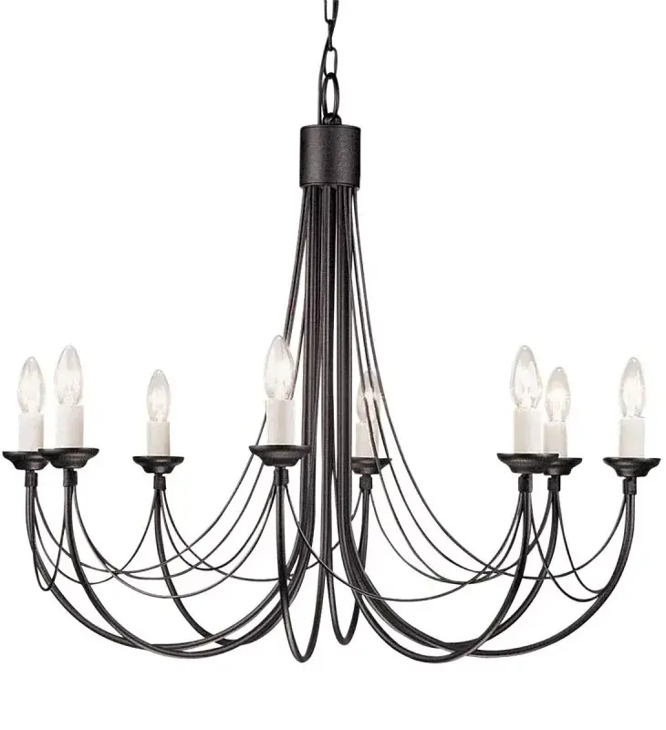 Elstead Lighting Carisbrooke lámpara colgante x60 W negro CB8-BLACK