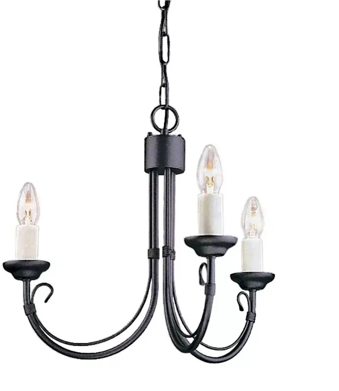 Elstead Lighting Chartwell lámpara colgante 3x60 W negro CH3-BLACK