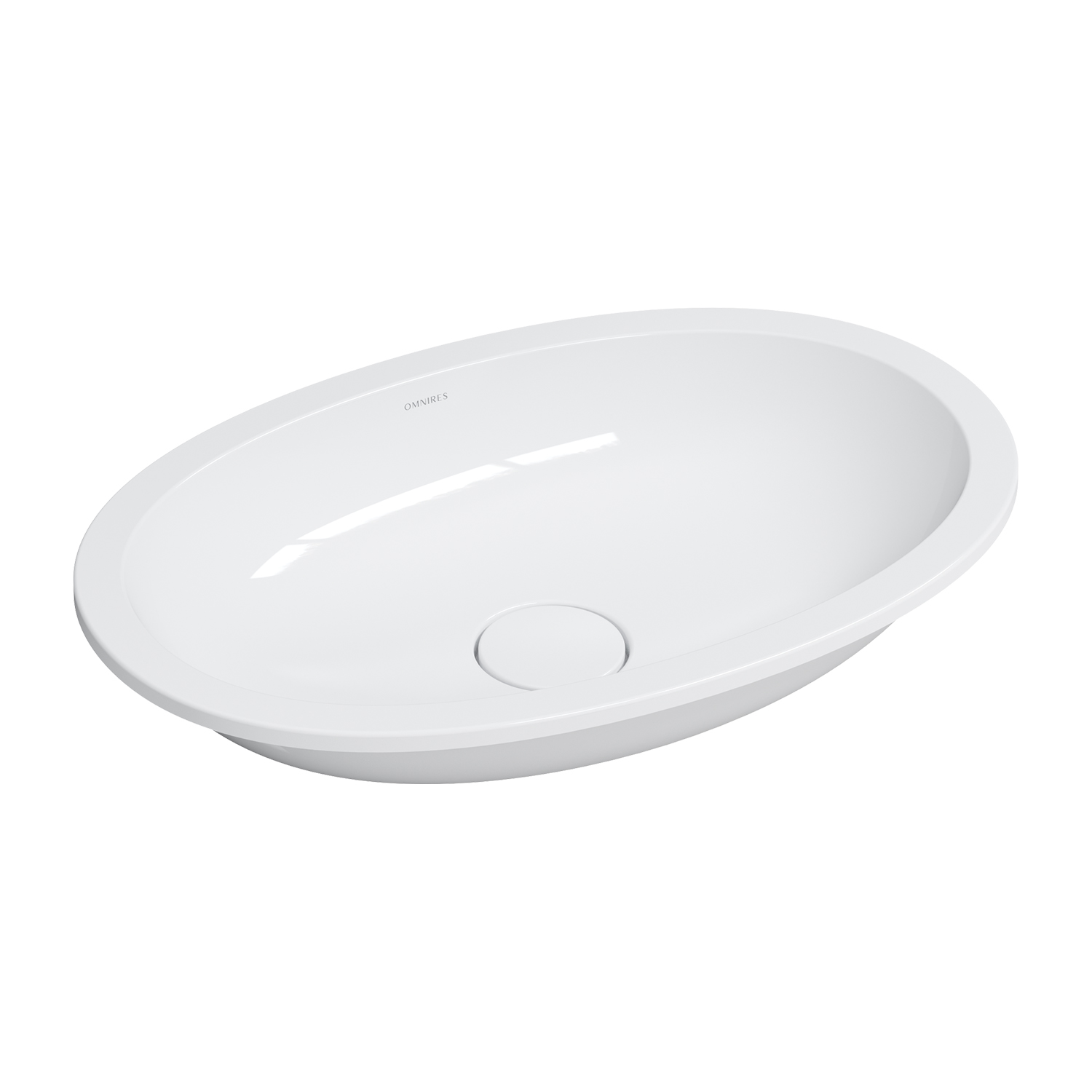 Omnires Shell M+ lavabo 54x34 cm oval bajo encimera blanco brillante SHELL540UPBP