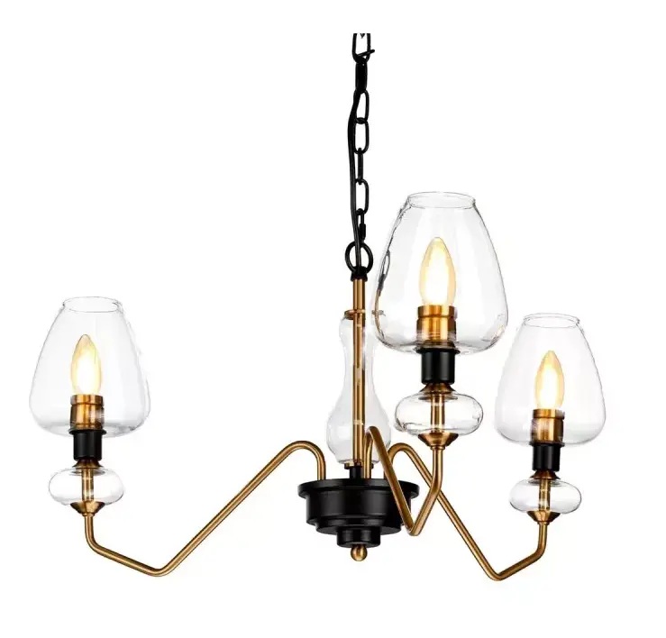 Elstead Lighting Armand lámpara colgante 3x40 W negro-latón DL-ARMAND3-AB