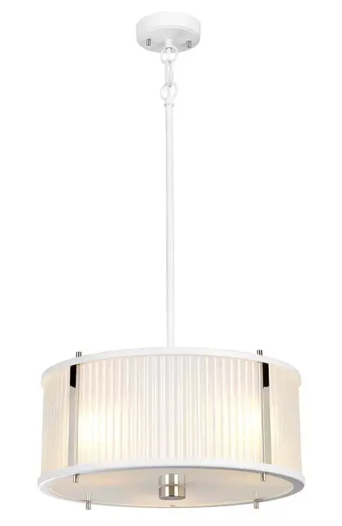 Elstead Lighting Corona lámpara colgante 3x60 W blanco-níquel DL-CORONA-3P-WPN
