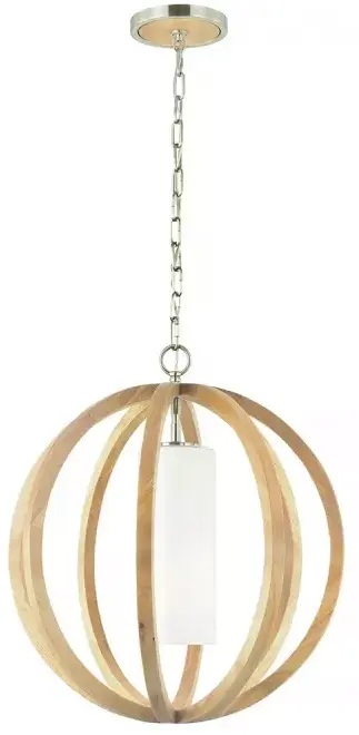 Elstead Lighting Allier lámpara colgante 1x60 W madera FE-ALLIER-P-S-LW