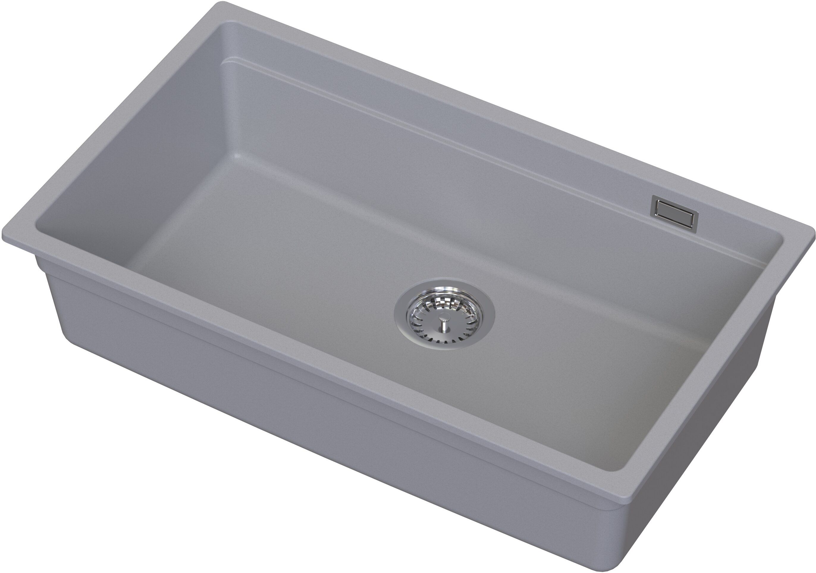 Ruvetti Latios fregadero de granito 74.5x43.5 cm gris/grafito/ónix 3001LA_GR80_P