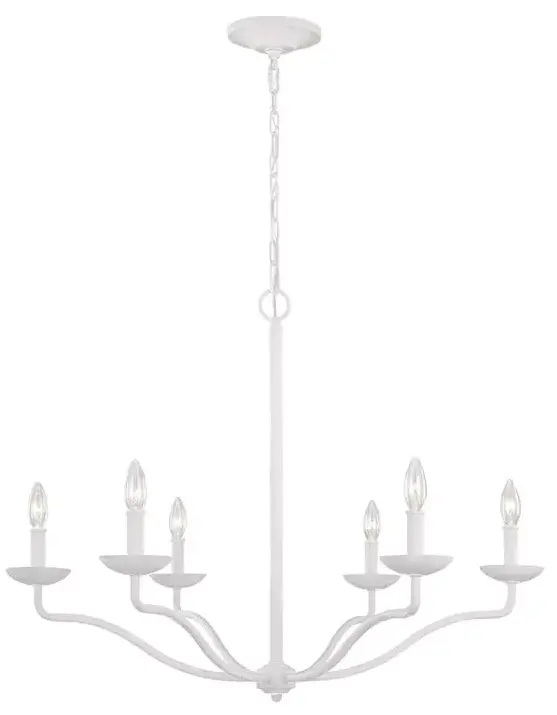 Elstead Lighting Annie lámpara colgante 6x40 W blanco FE-ANNIE6-PSW