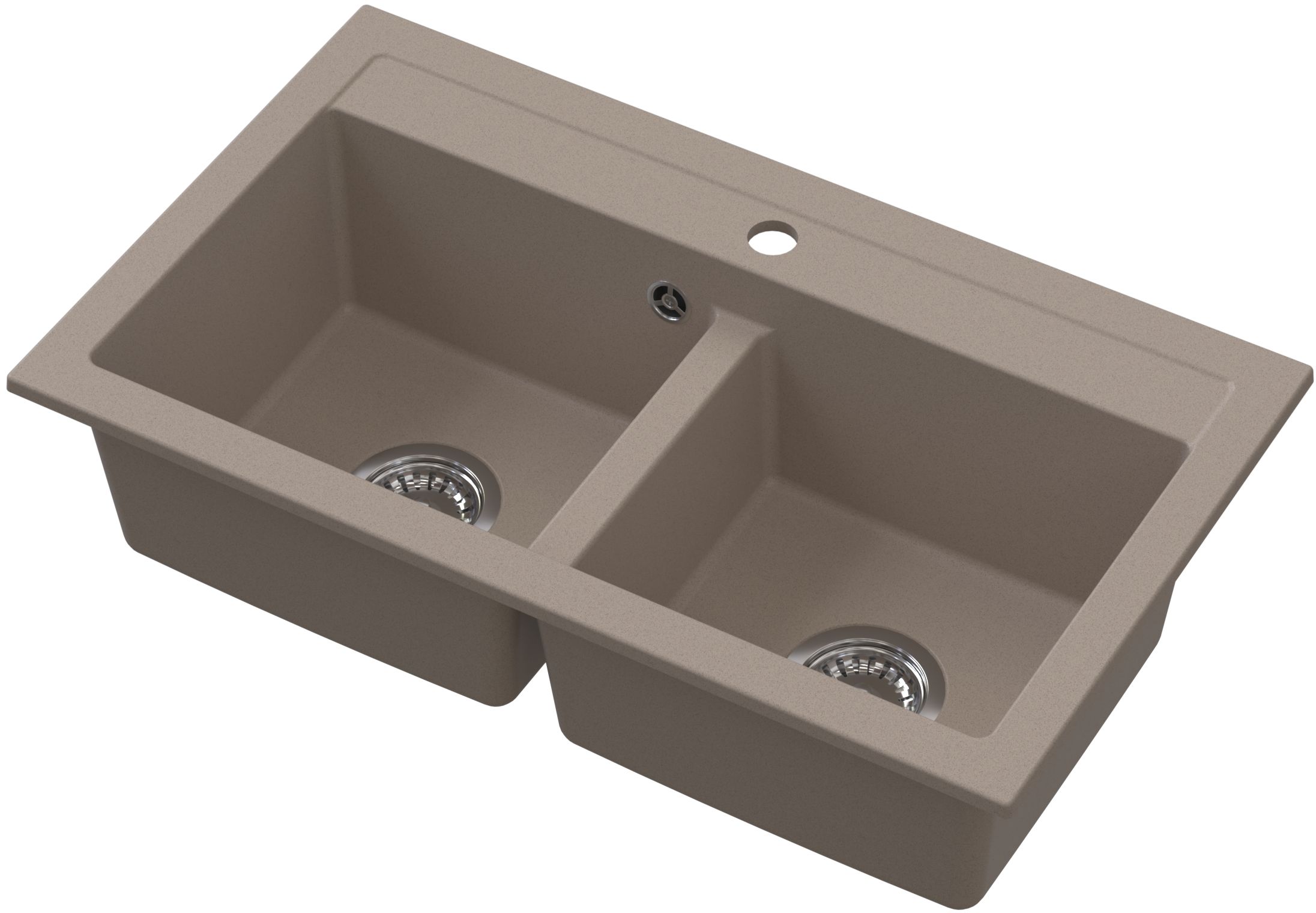Ruvetti Doblo fregadero de granito 75.6x44.7 cm beige 3001DO_BE_W