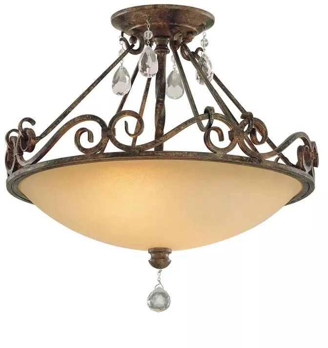 Elstead Lighting Chateau lámpara de techo 2x60 W marrón FE-CHATEAU-SF