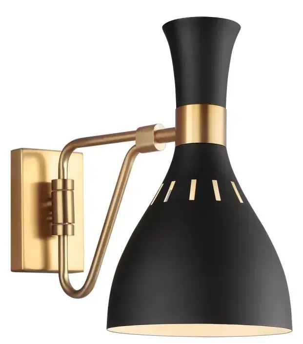 Elstead Lighting Joan lámpara de pared 1x60 W negro-latón FE-JOAN1-MB