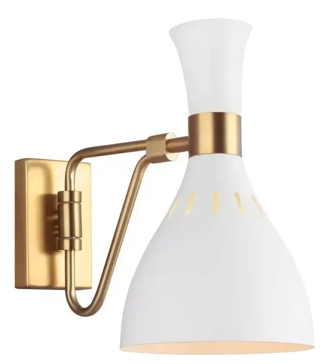Elstead Lighting Joan lámpara de pared 1x60 W blanco-latón FE-JOAN1-MW