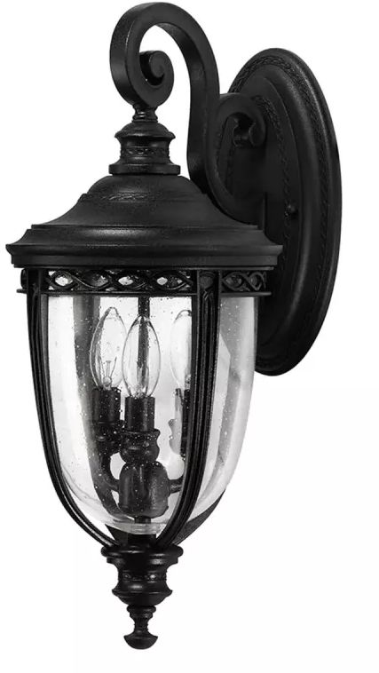 Elstead Lighting English Bridle lámpara de pared para exteriores 3x60 W negro FE-EB2-M-BLK