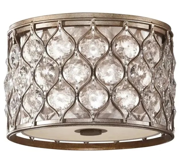 Elstead Lighting Lucia plafón 2x60 W plata FE-LUCIA-F
