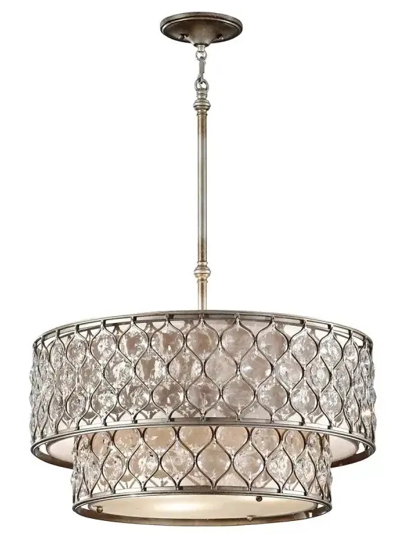 Elstead Lighting Lucia lámpara colgante 6x60 W plata FE-LUCIA-P-E-2TR