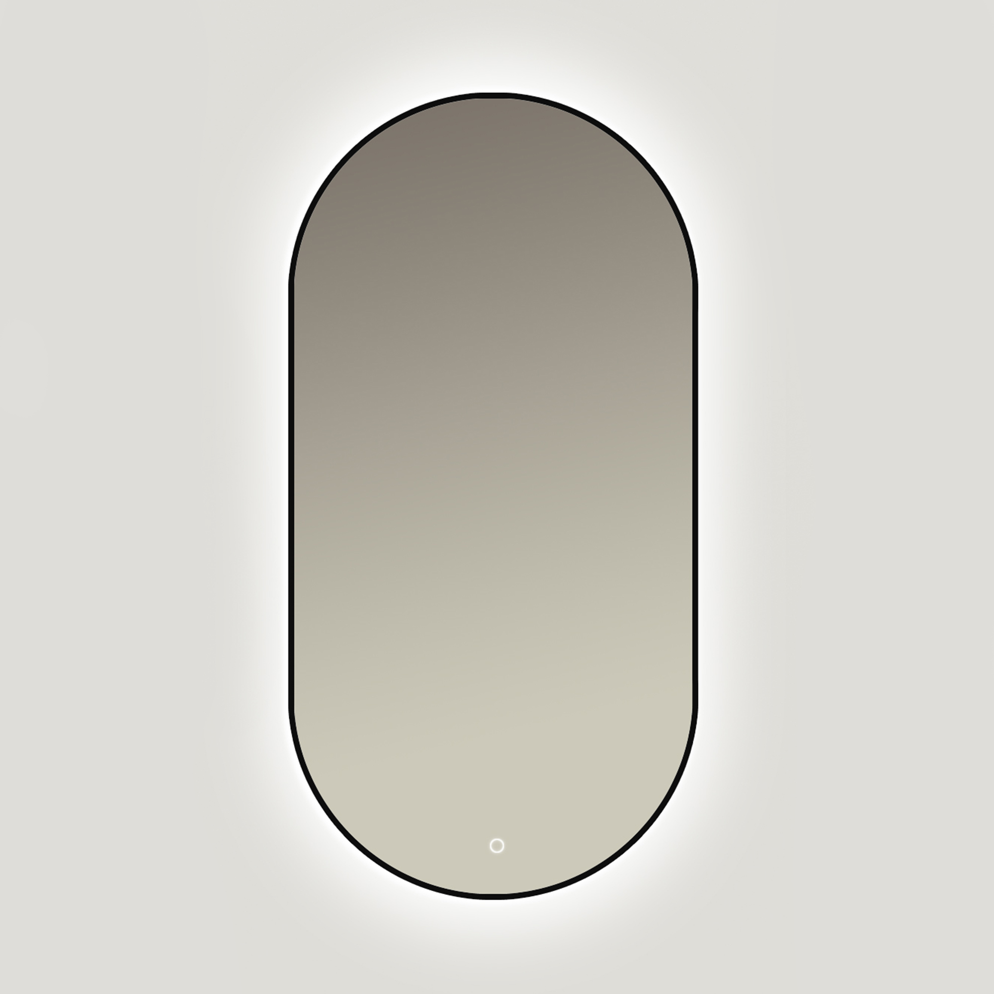 Ars Longa Ambiente espejo 50x100 cm oval con iluminación negro LED-AMBIENTE50100-C