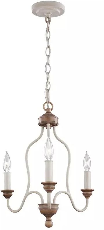 Elstead Lighting Hartsville lámpara colgante 3x40 W blanco-madera FE-HARTSVILLE3