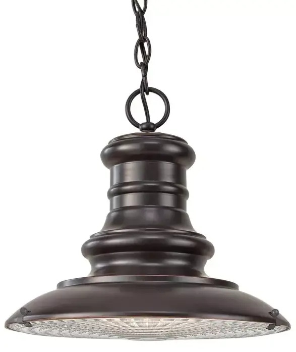 Elstead Lighting Redding Station lámpara colgante 1x60 W marrón FE-REDDING8-M-RB