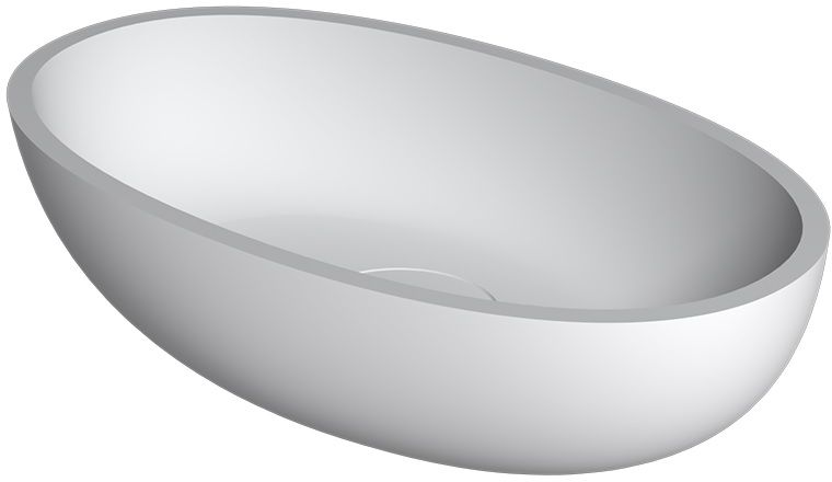 Riho Escala lavabo 55x32 cm oval sobre encimera blanco mate W030001105