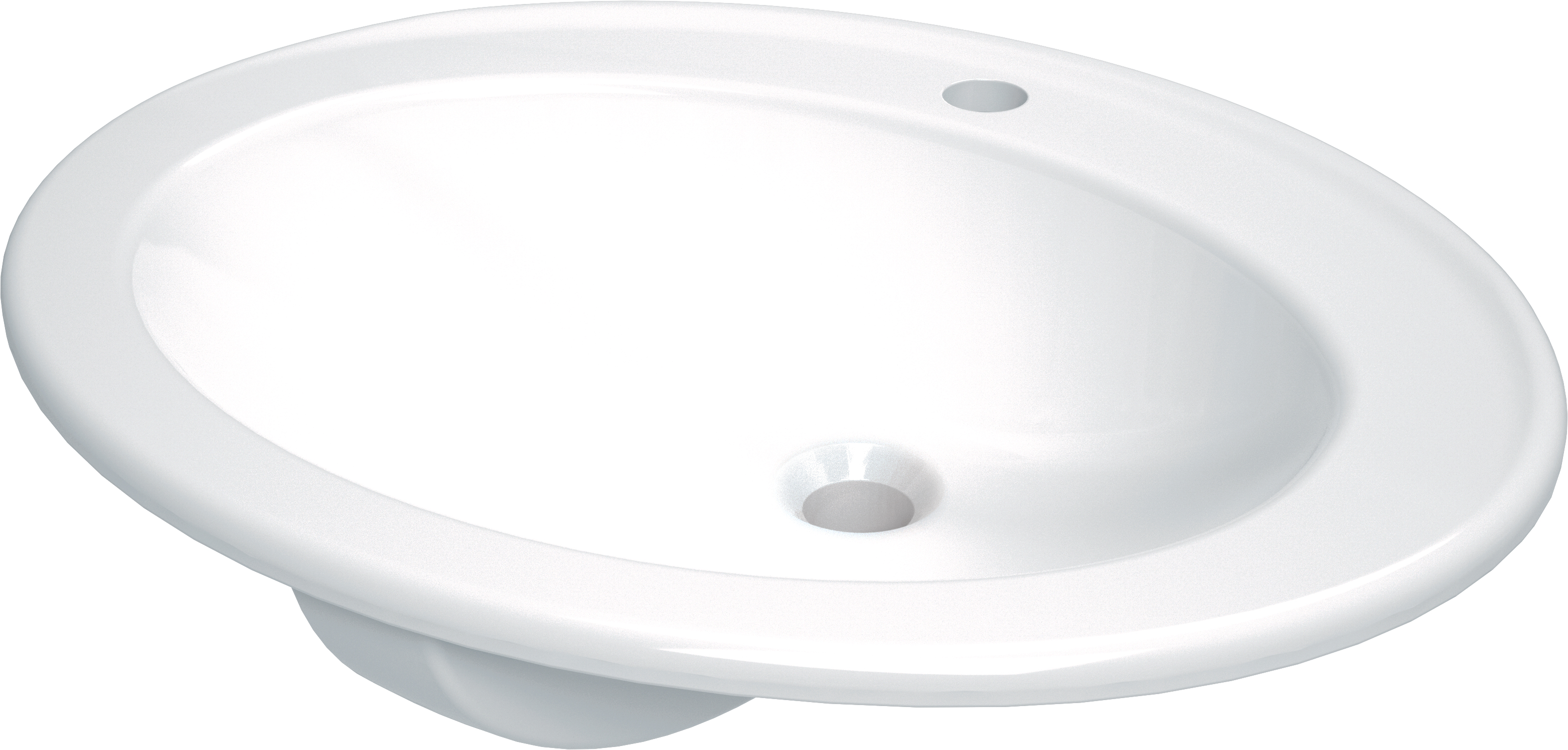 Deante Round lavabo 58x46.3 cm oval empotrado blanco brillante CGR_6U6B