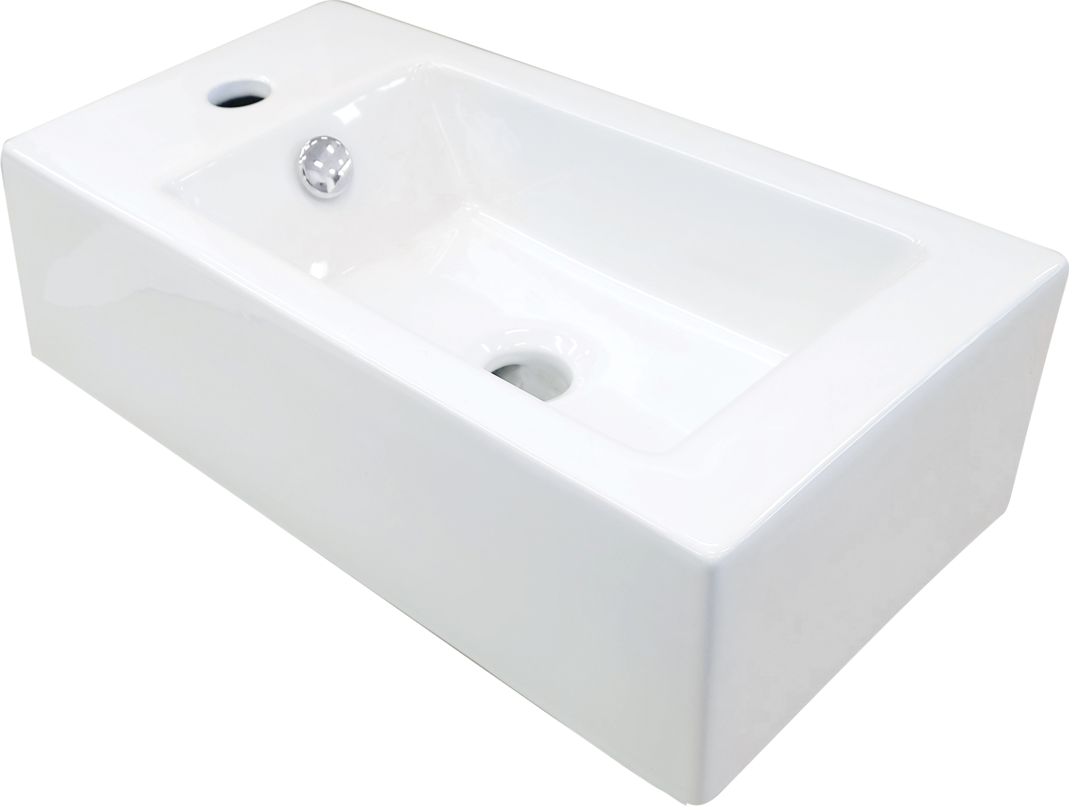 Deante Square lavabo 50.5x25.5 cm rectangular clásico-sobre encimera blanco brillante CGS_6U2L