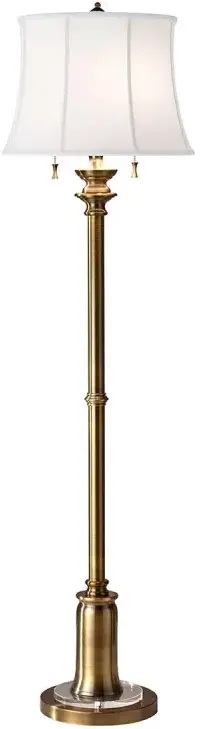 Elstead Lighting Stateroom lámpara de pie 2x60 W blanco-latón FE-STATEROOM-FL-BB