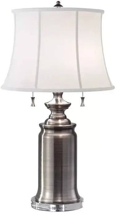 Elstead Lighting Stateroom lámpara de sobremesa 2x60 W blanco-níquel FE-STATEROOM-TL-AN