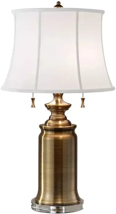 Elstead Lighting Stateroom lámpara de sobremesa 2x60 W blanco-latón FE-STATEROOM-TL-BB