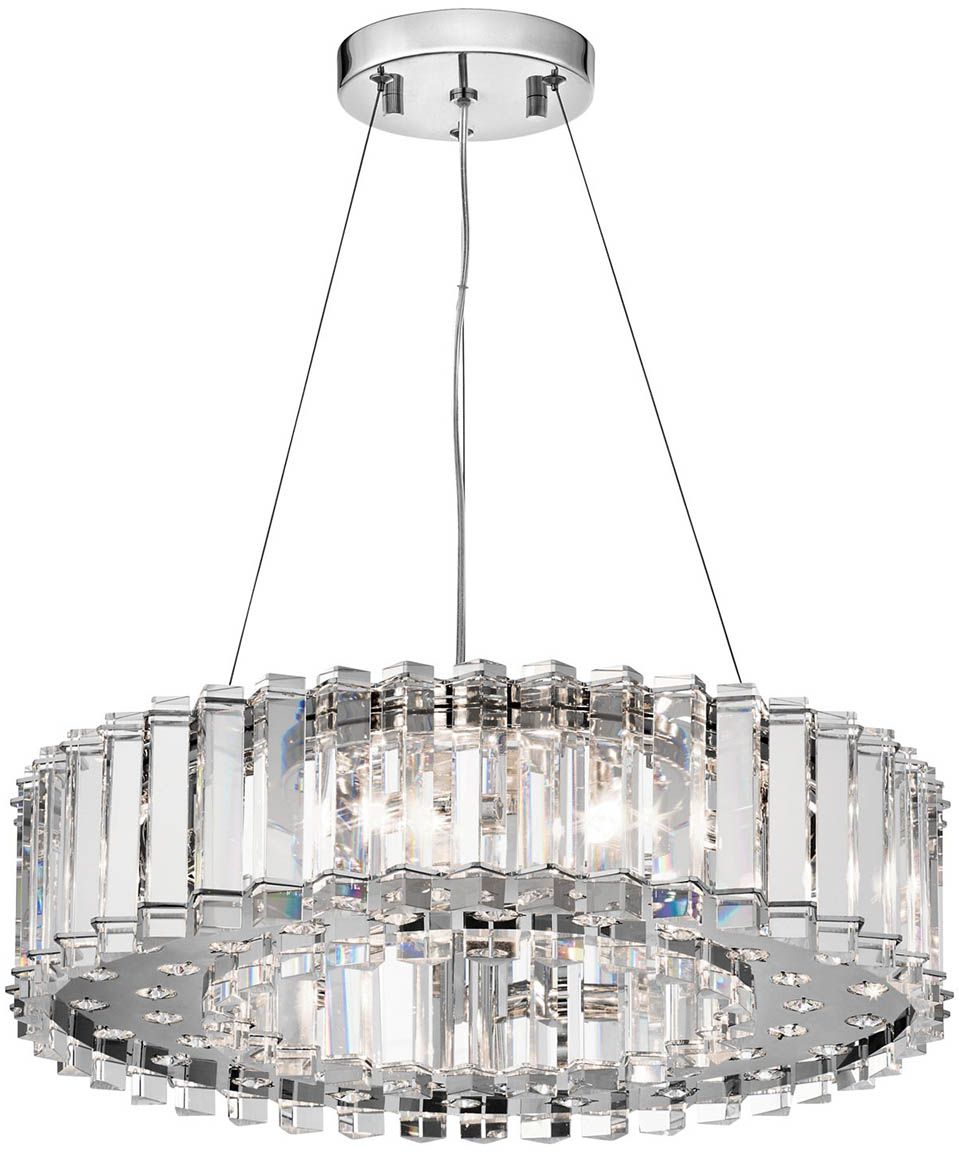 Elstead Lighting Crystal Skye lámpara colgante x3 W cromo KL-CRYSTAL-SKYE8