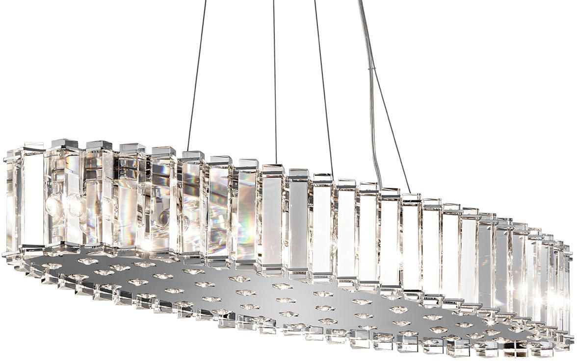 Elstead Lighting Crystal Skye lámpara colgante x3 W cromo KL-CRYSTAL-SKYE-I-L