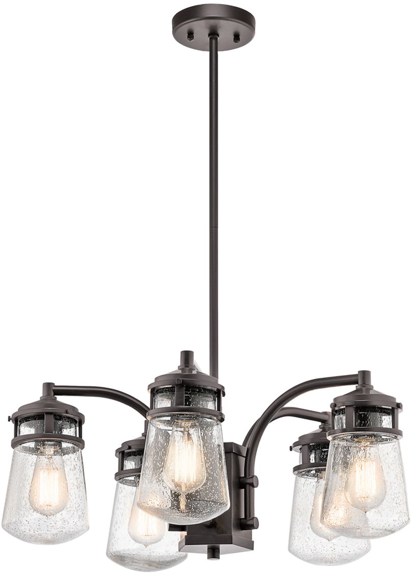 Elstead Lighting Lyndon lámpara colgante 5x60 W marrón KL-LYNDON-5P-AZ