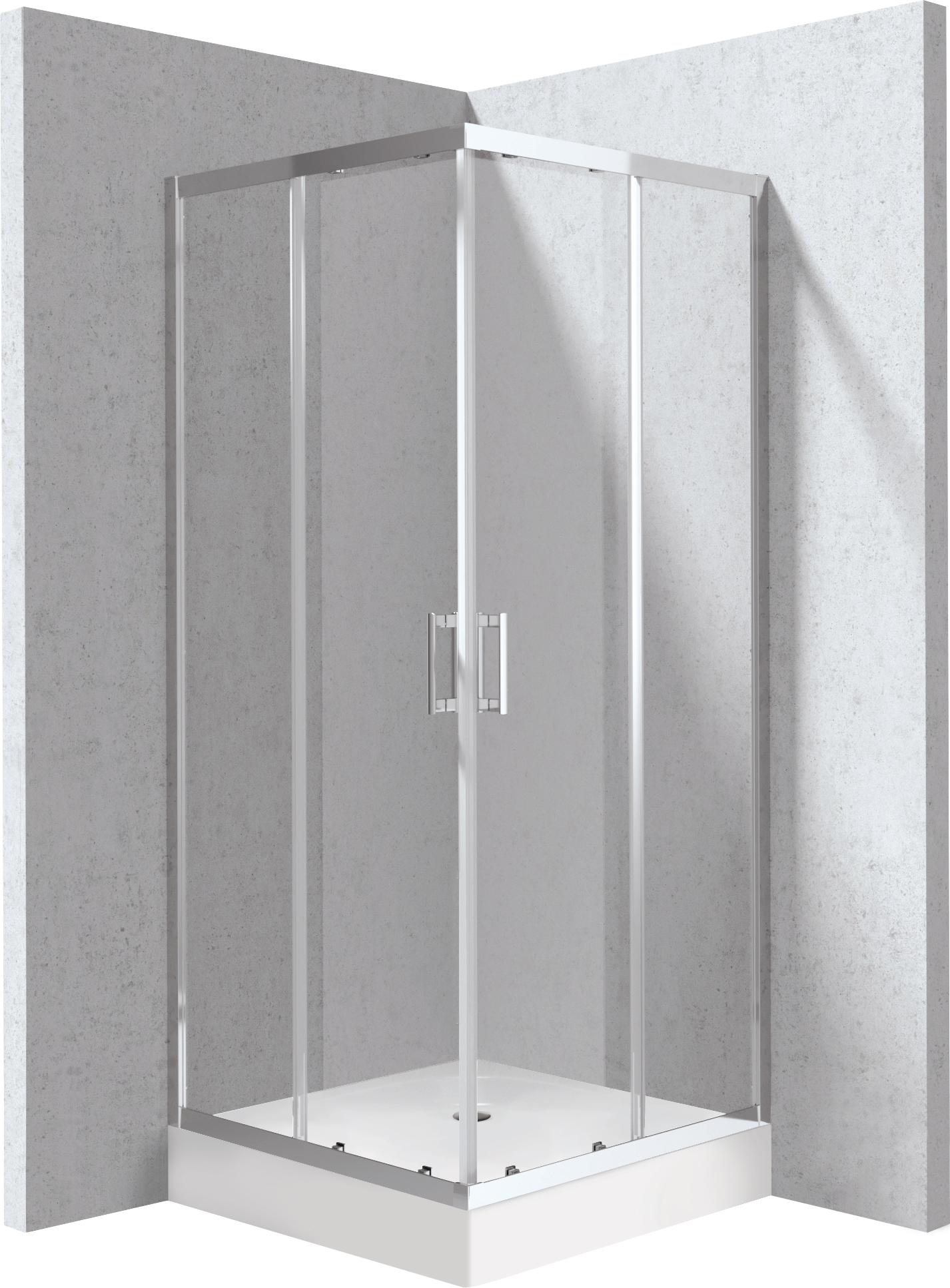 Deante Funkia Evo cabina con plato de ducha 80x80 cm cuadrada cromo brillo/vidrio transparente KYCZ0088P