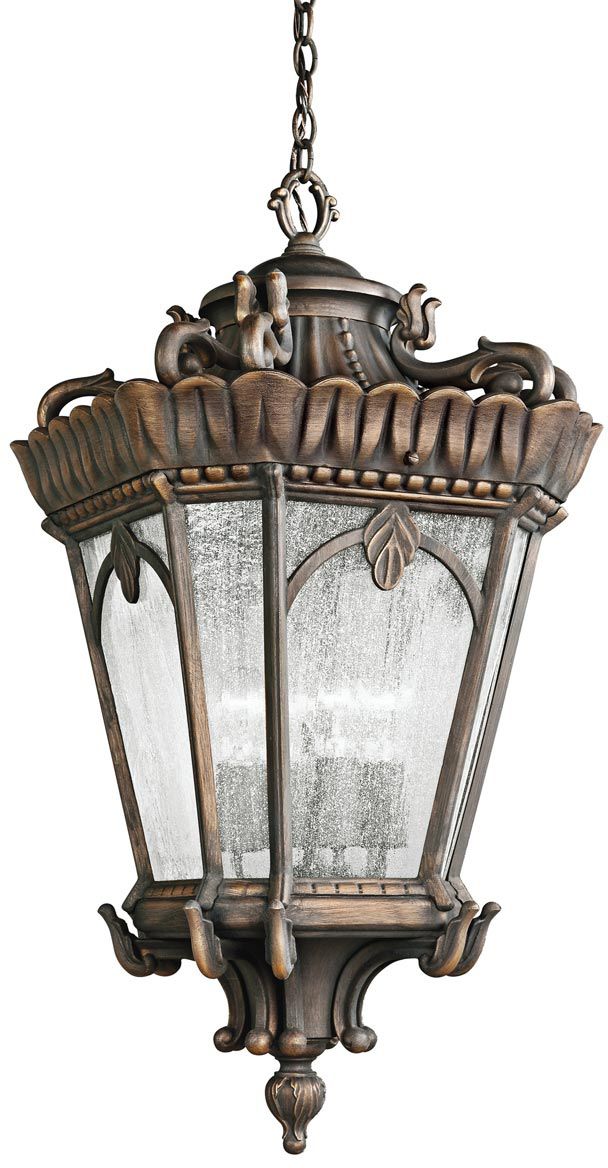 Elstead Lighting Tournai lámpara colgante para exterior 4x60 W gris-marrón KL-TOURNAI8G-XL