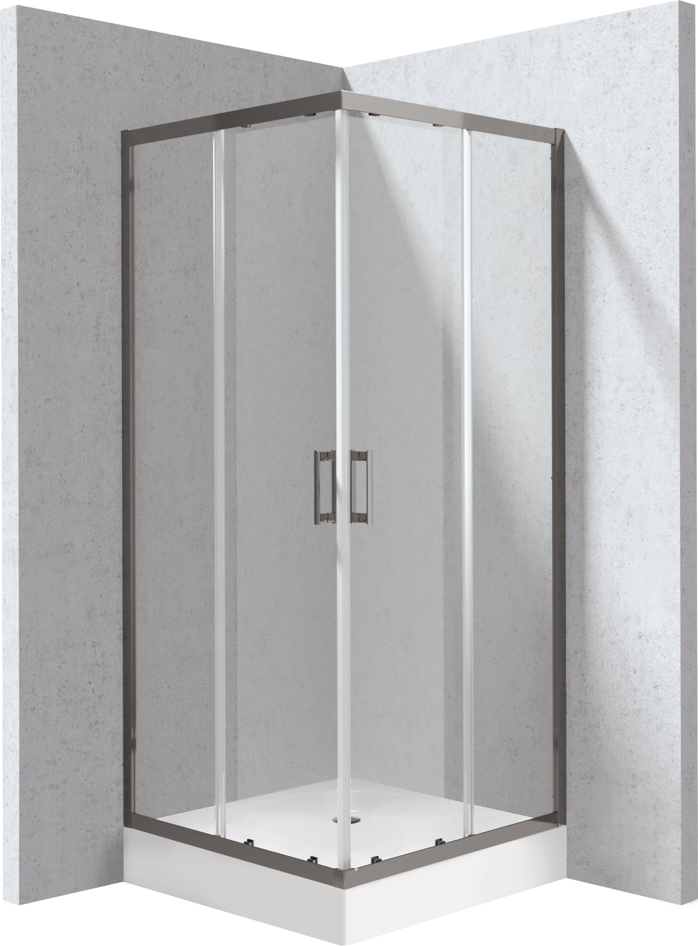 Deante Funkia Evo cabina con plato de ducha 80x80 cm cuadrada grafito mate/vidrio transparente KYC_ZD088P