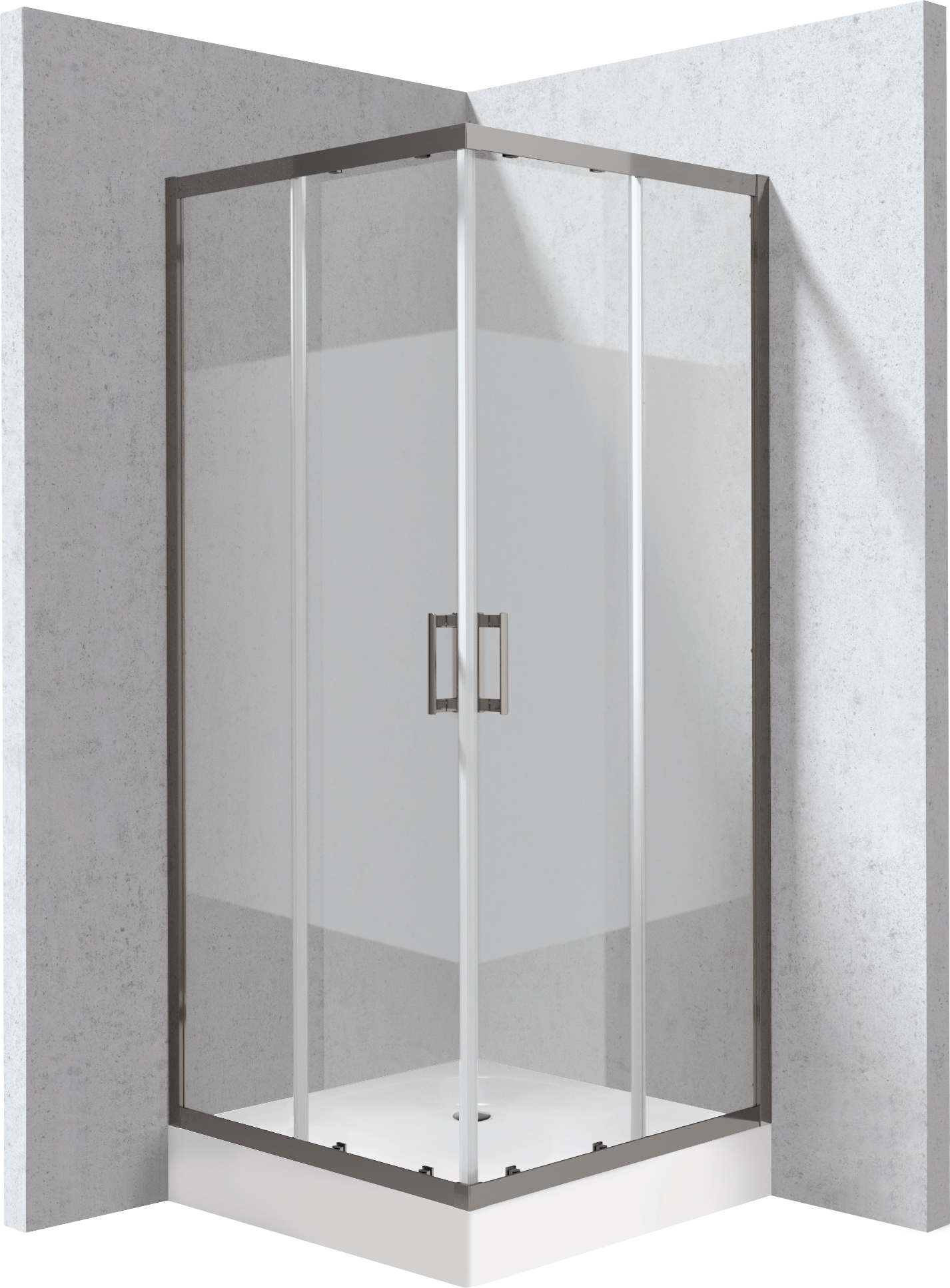 Deante Funkia Evo cabina con plato de ducha 80x80 cm cuadrada grafito mate/vidrio con patrón KYC_ZDE88P