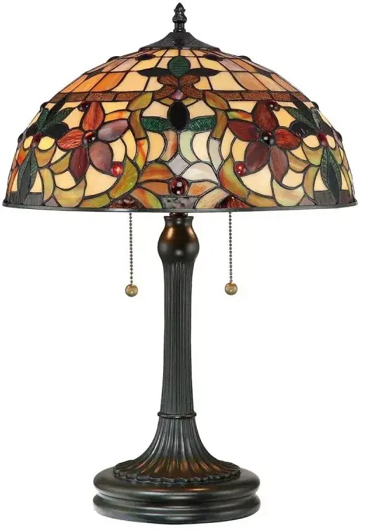 Elstead Lighting Kami lámpara de sobremesa 2x60 W marrón QZ-KAMI-TL
