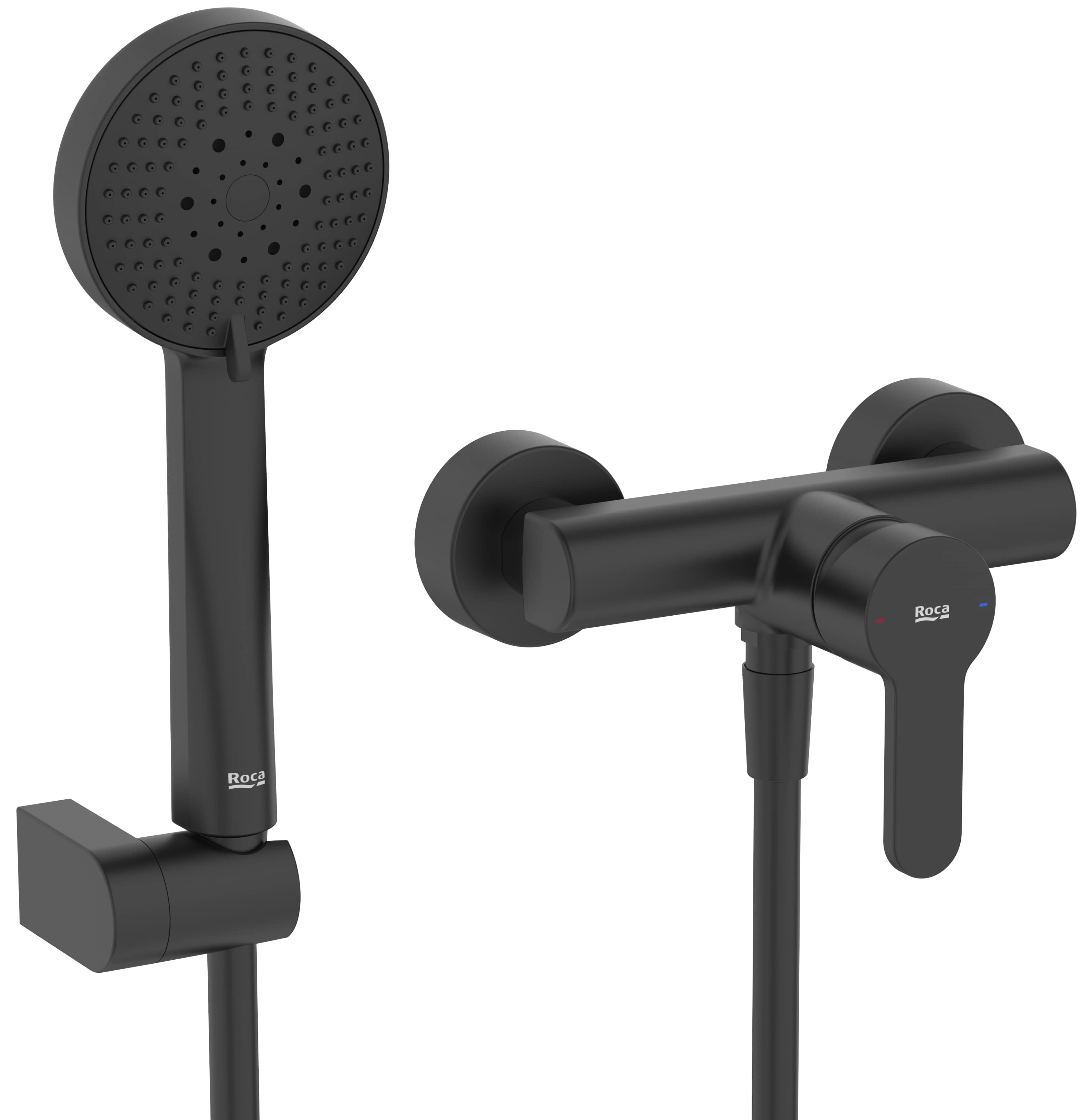 Roca l20 grifo para ducha a pared negro A5A209HNB0