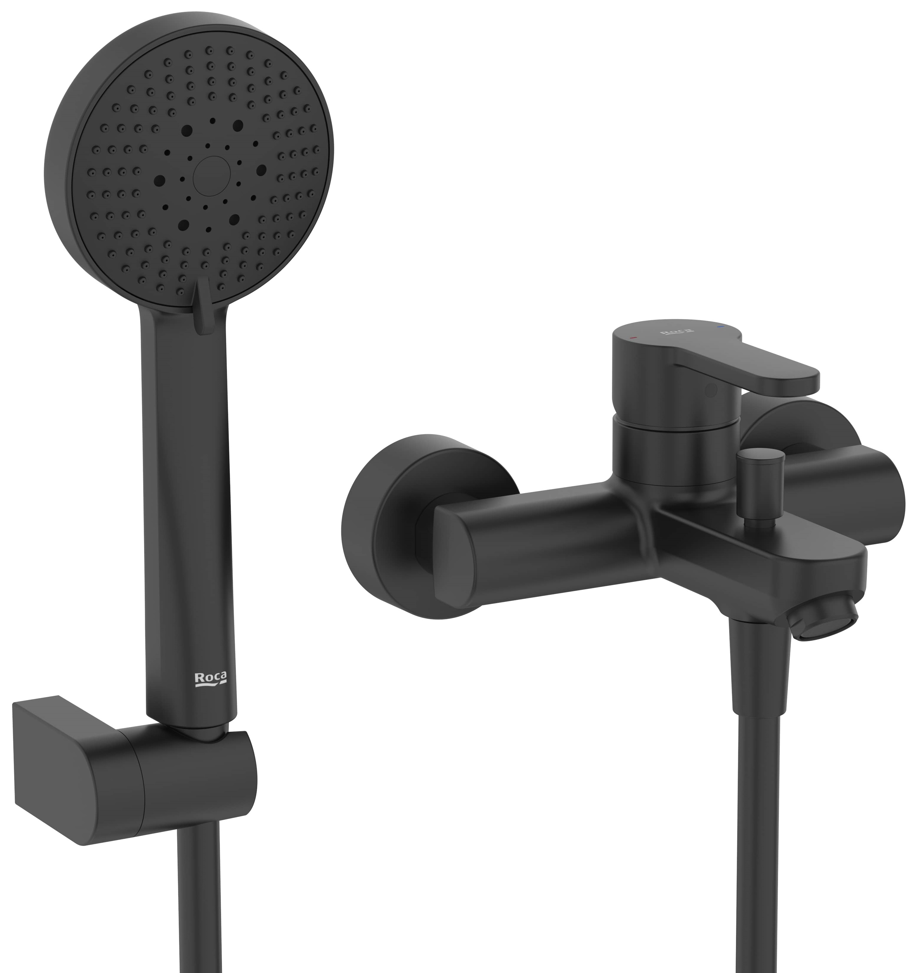 Roca l20 grifo de bañera y ducha a pared negro A5A019HNB0