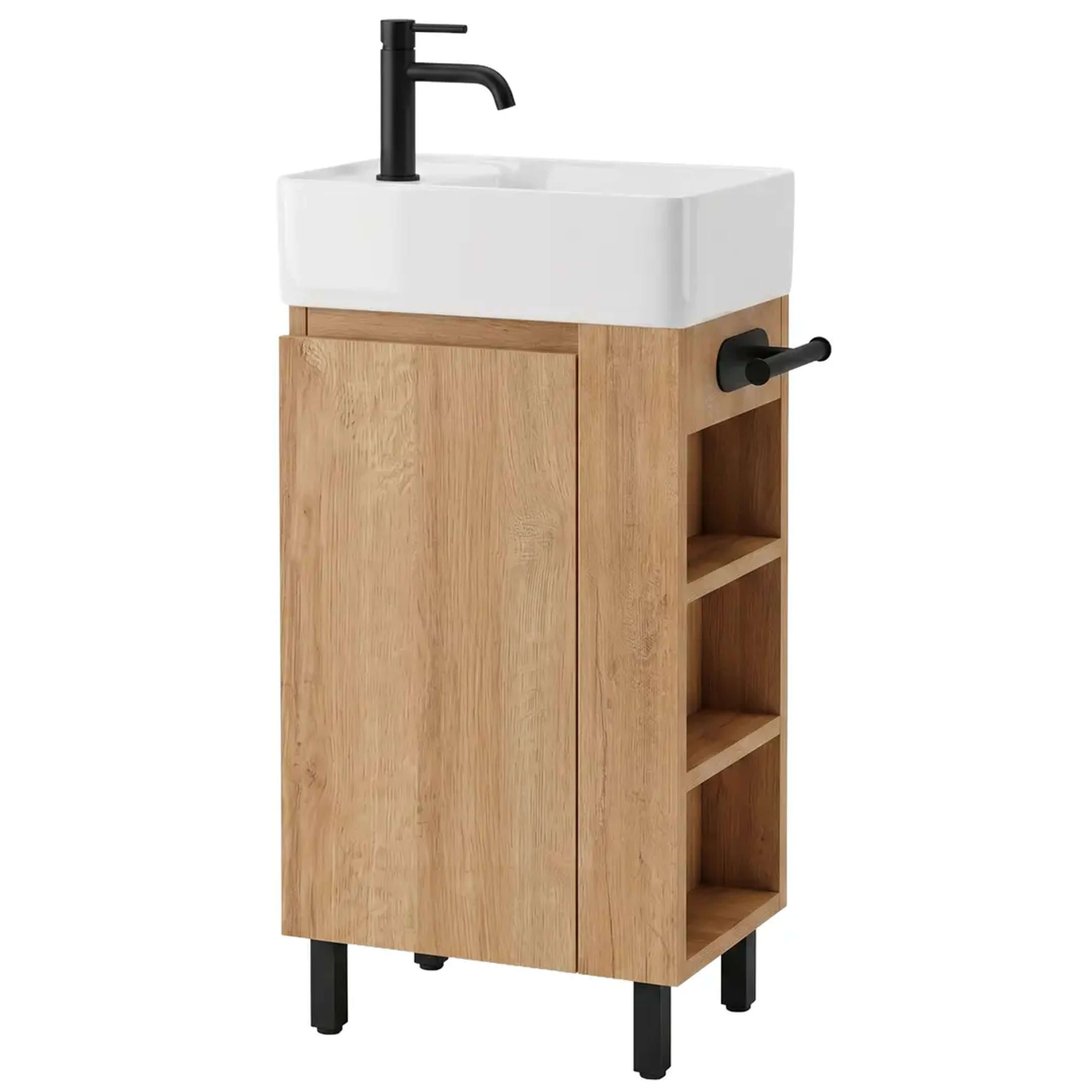Rea Astra lavabo con mueble 43 cm marrón REA-M0404
