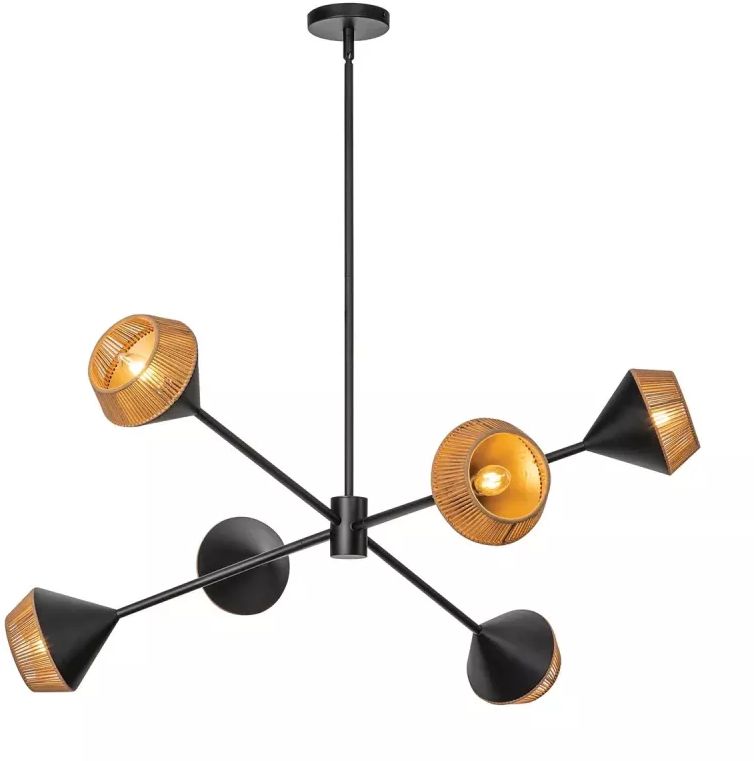 Elstead Lighting Daphne lámpara de techo 6x40 W negro ALM-DAPHNE6-MB