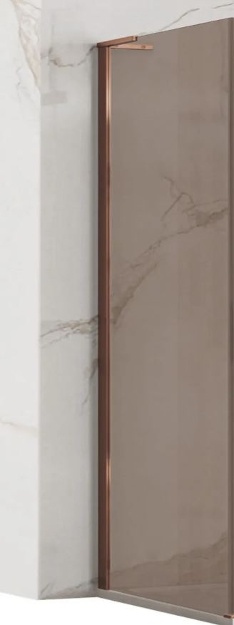 Rea Hugo mampara de ducha 30 cm cobre cepillado/vidrio con tono marrón REA-K6965