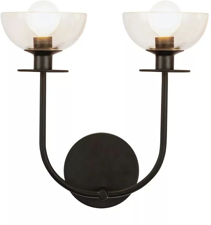 Elstead Lighting Sylvia lámpara de pared 2x40 W negro ALM-SYLVIA-2WB-BK-CL