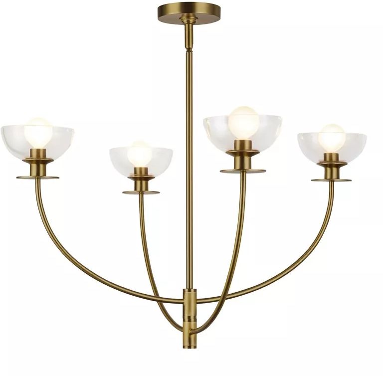 Elstead Lighting Sylvia lámpara de techo 4x40 W oro ALM-SYLVIA4-BG-CL