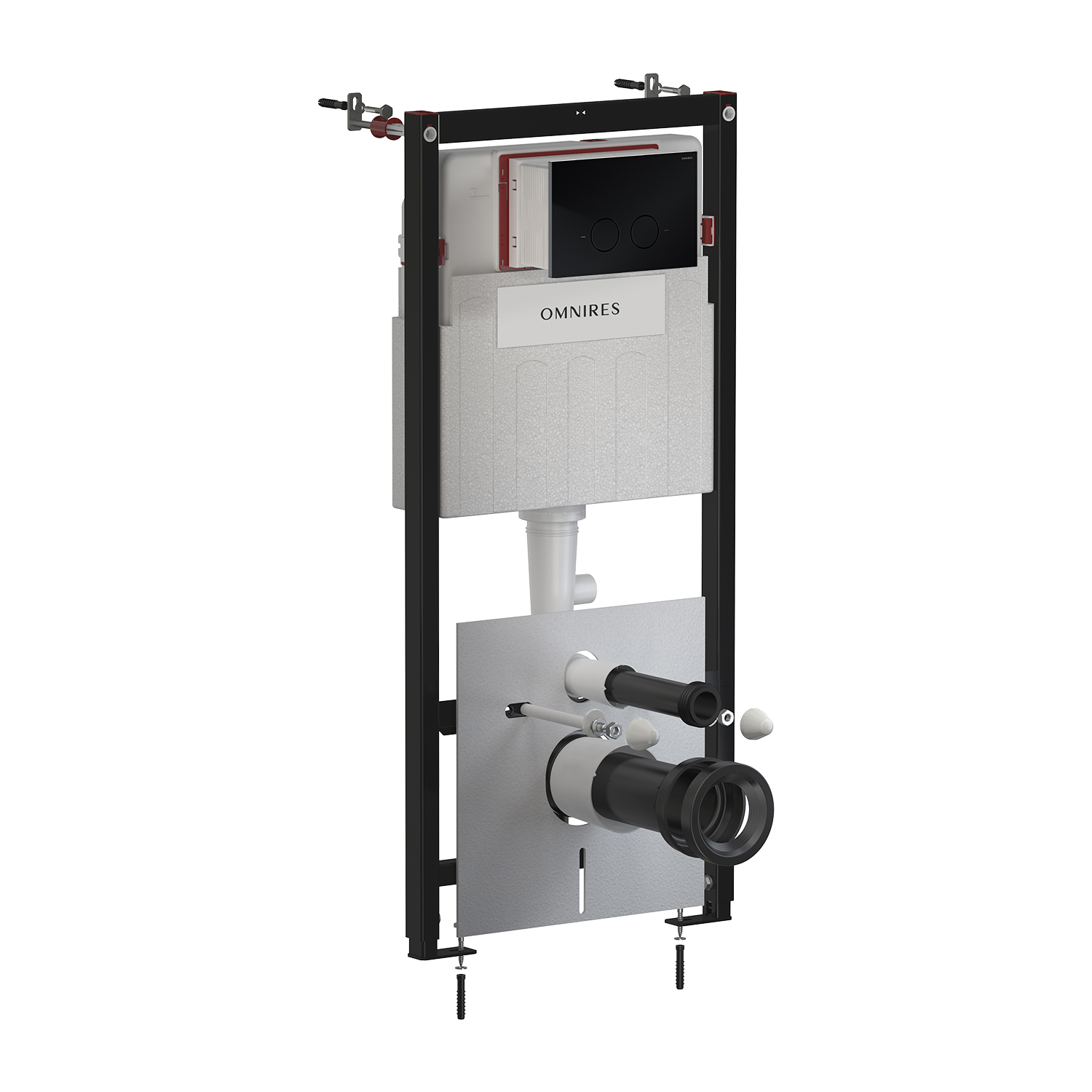 Omnires Flush Set marco empotrado con pulsador para inodoro suspendido STFWC1R45-RBL