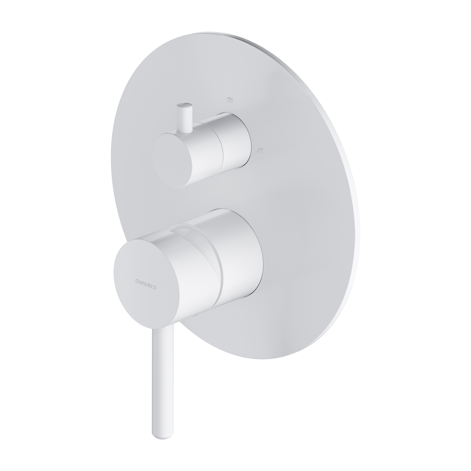 Omnires Y grifo de bañera y ducha empotrado blanco Y1247ROWM